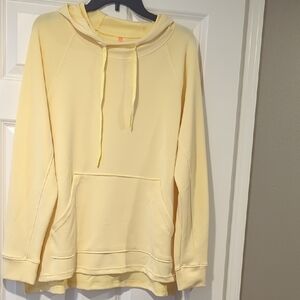Mono B Pale Yellow Hooded Pullover Sweatshirt